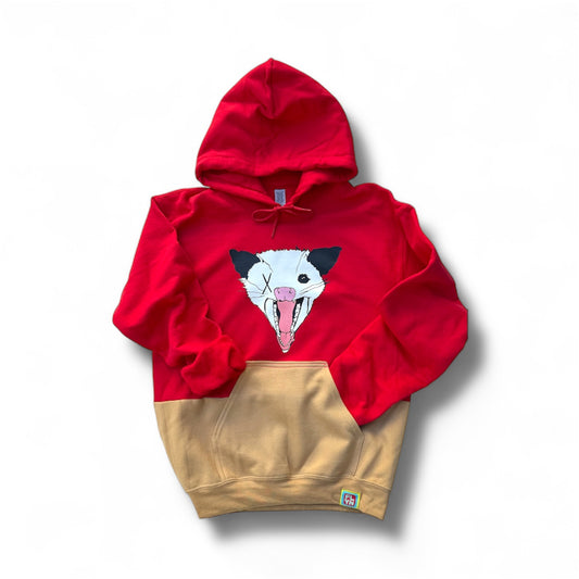 ONE OFF 2 Tone Hoodies Size Small SUPER LIMITED FlynHats S RED/CAMEL