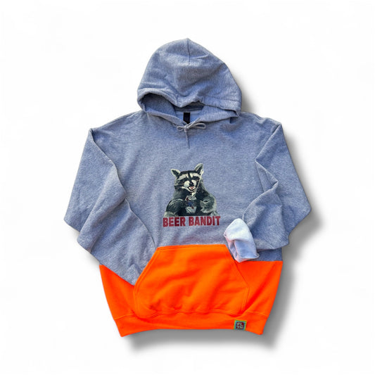 ONE OFF 2 Tone Hoodies Size Medium FlynHats M GRAY/ORANGE
