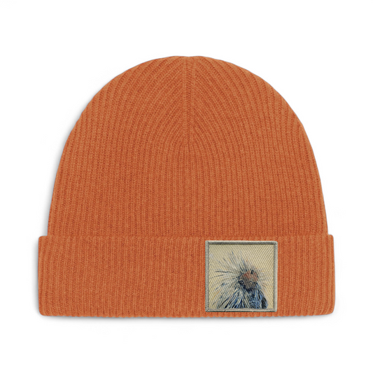 Cashmere/Merino Wool Orange Beanie choose your patch