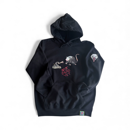 Not Dead Yet Adult Black Sweatshirt Hoodie FlynHats