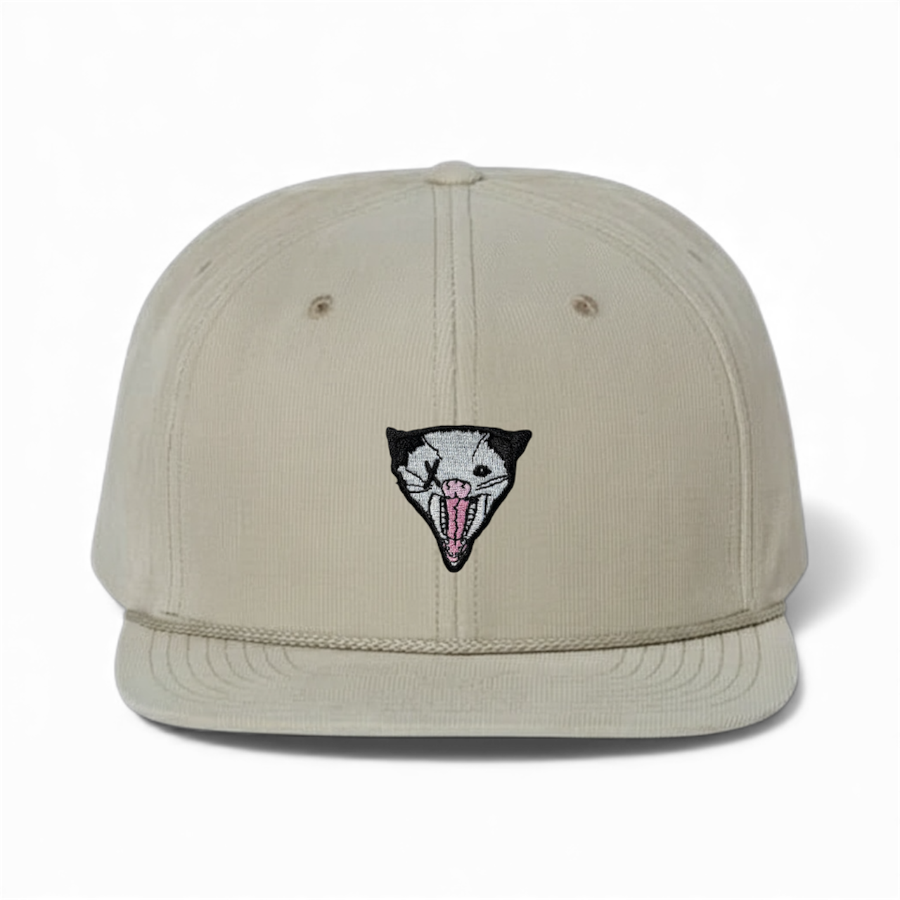 Tan Corduroy Flat Bill Trucker