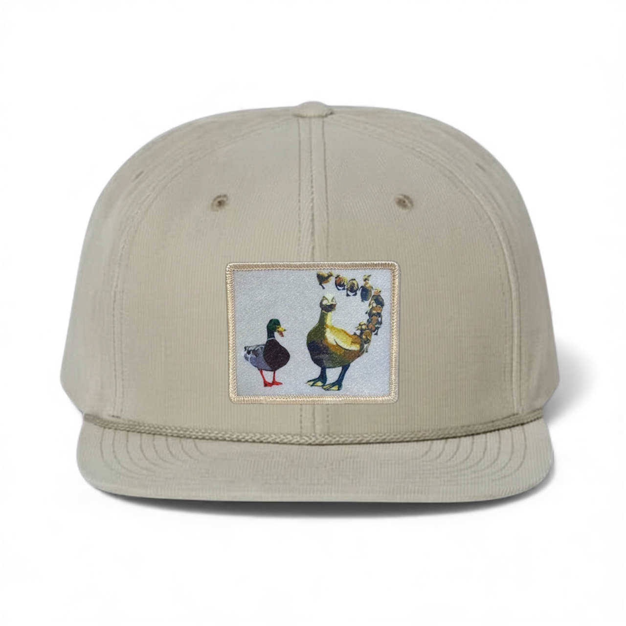 Tan Corduroy Flat Bill Trucker