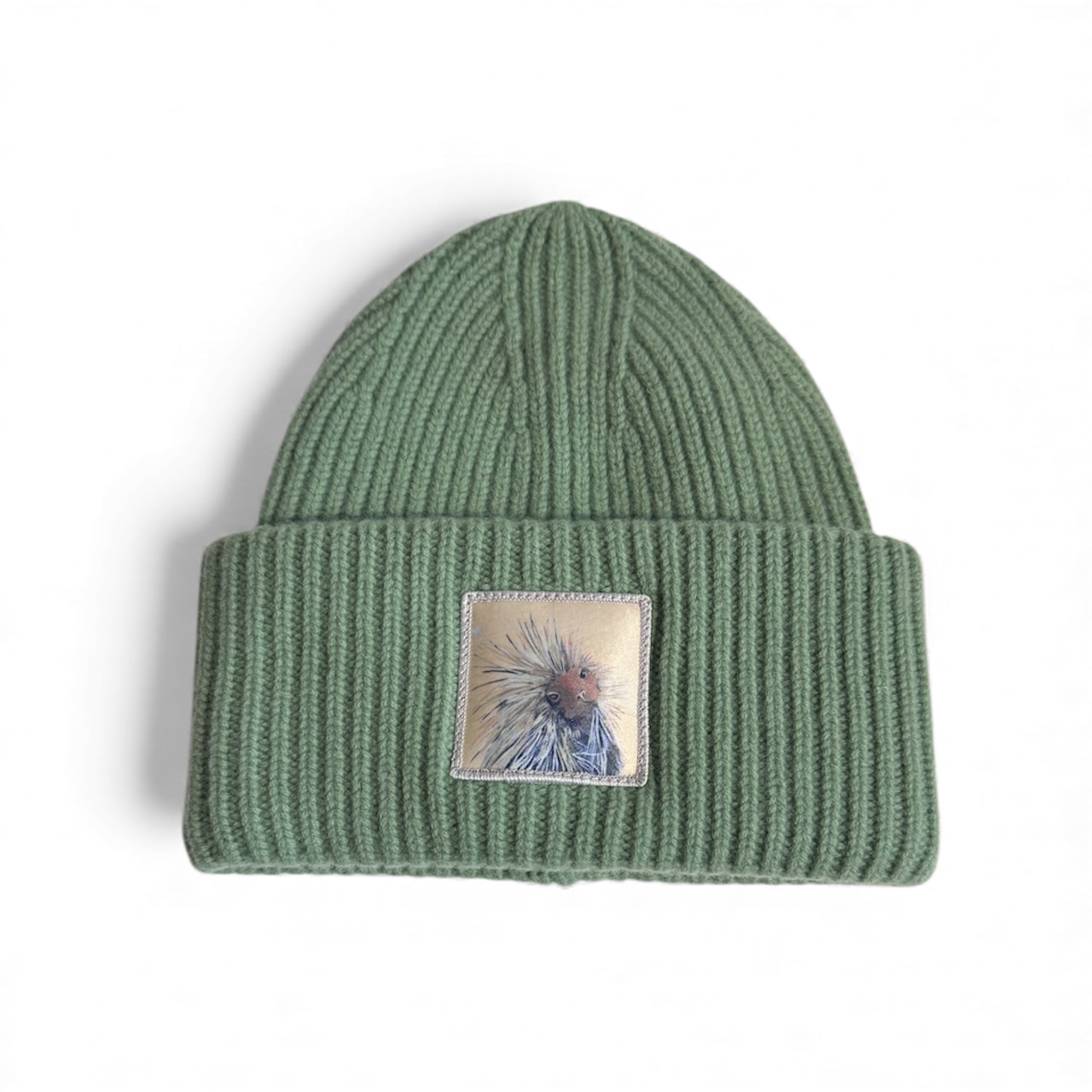Sage Green Merino Wool Beanie Choose your patch FLYNhats