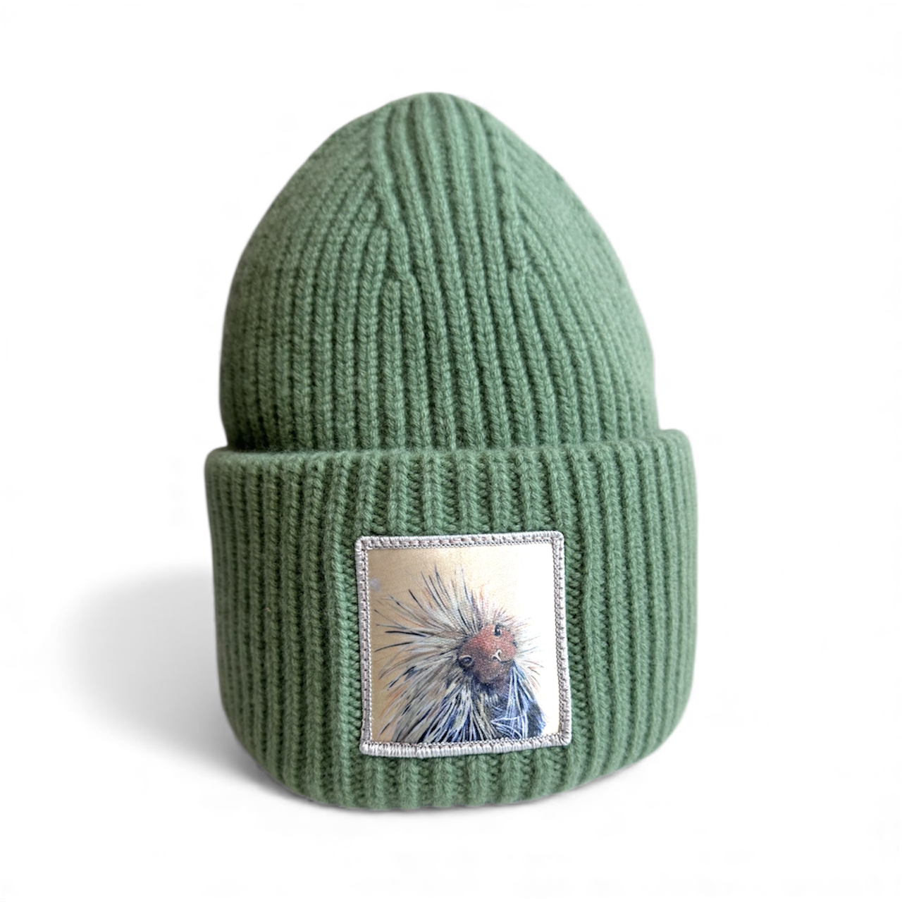 Sage Green Merino Wool Beanie Choose your patch FLYNhats