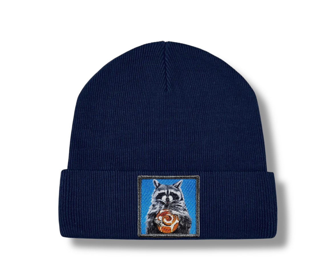 Navy Youth 100% organic cotton Beanie Choose your patch FLYNhats