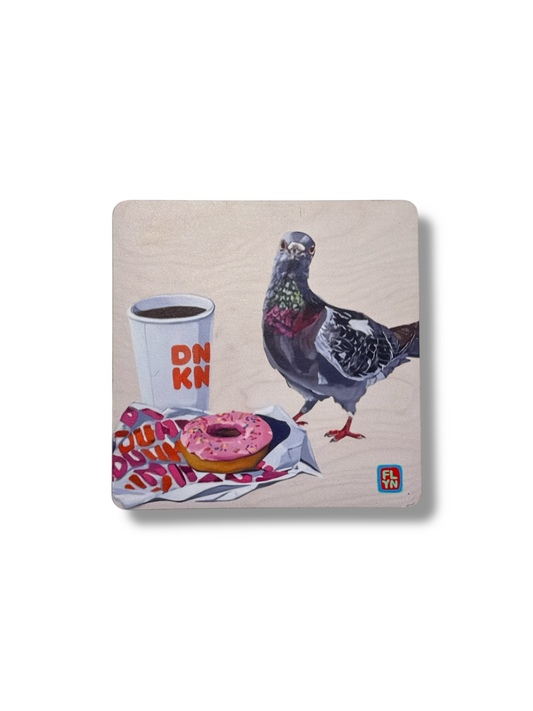 Pigeons run on Donuts Magnet