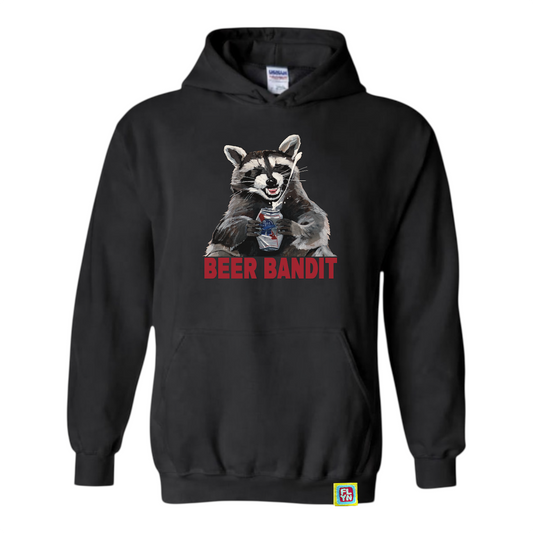 Beer Bandit Adult Black Sweatshirt Hoodie FlynHats