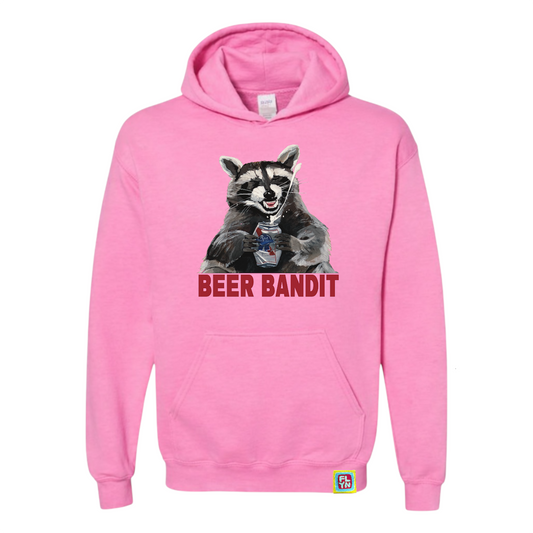Beer Bandit Adult Pink Sweatshirt Hoodie FlynHats