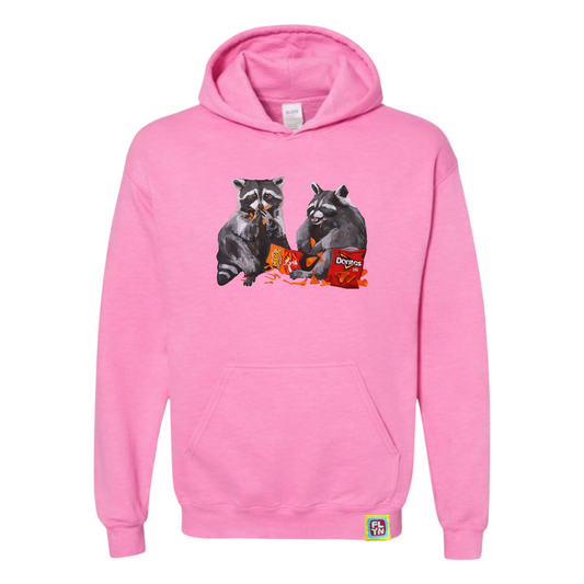 Junkfood Bandits Adult Pink Sweatshirt Hoodie FlynHats