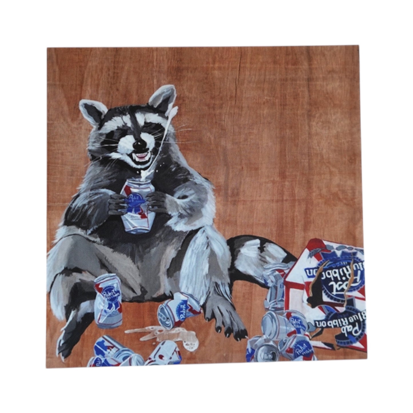 Beer Bandit Raccoon Mini Print / Card postcards Flyn Costello