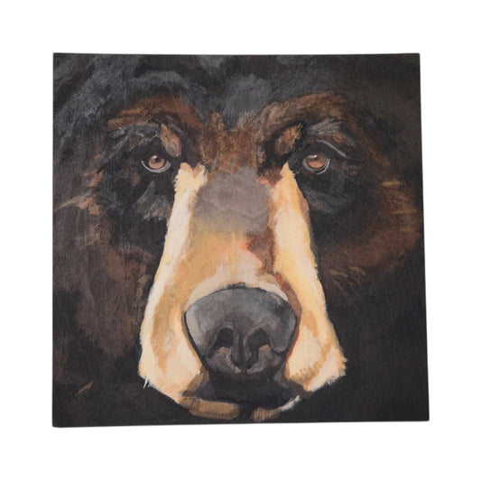 Close up Brown Bear Face Mini Print / Card postcards Flyn Costello