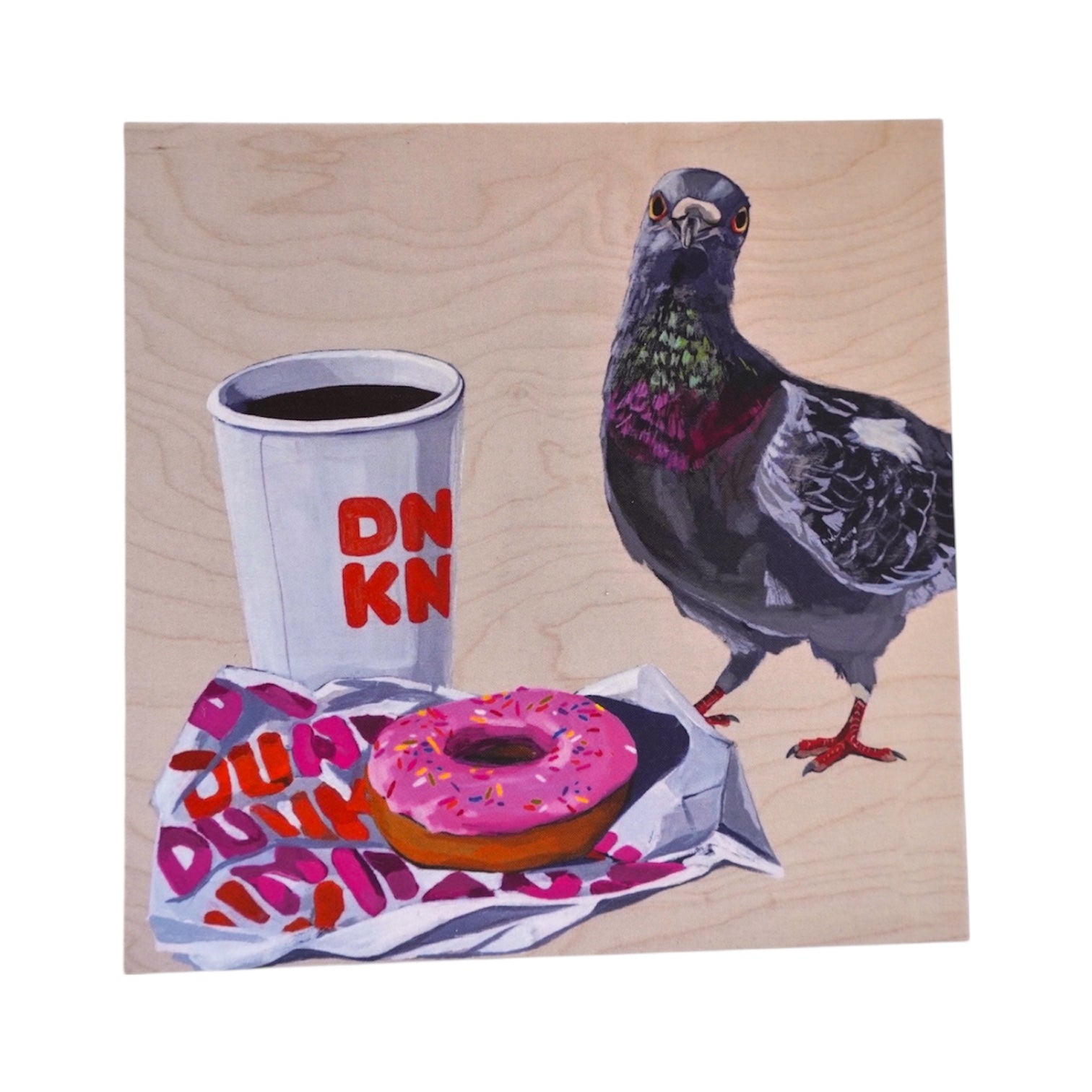 Pigeons Run on Donuts Mini Print Card postcards Flyn Costello