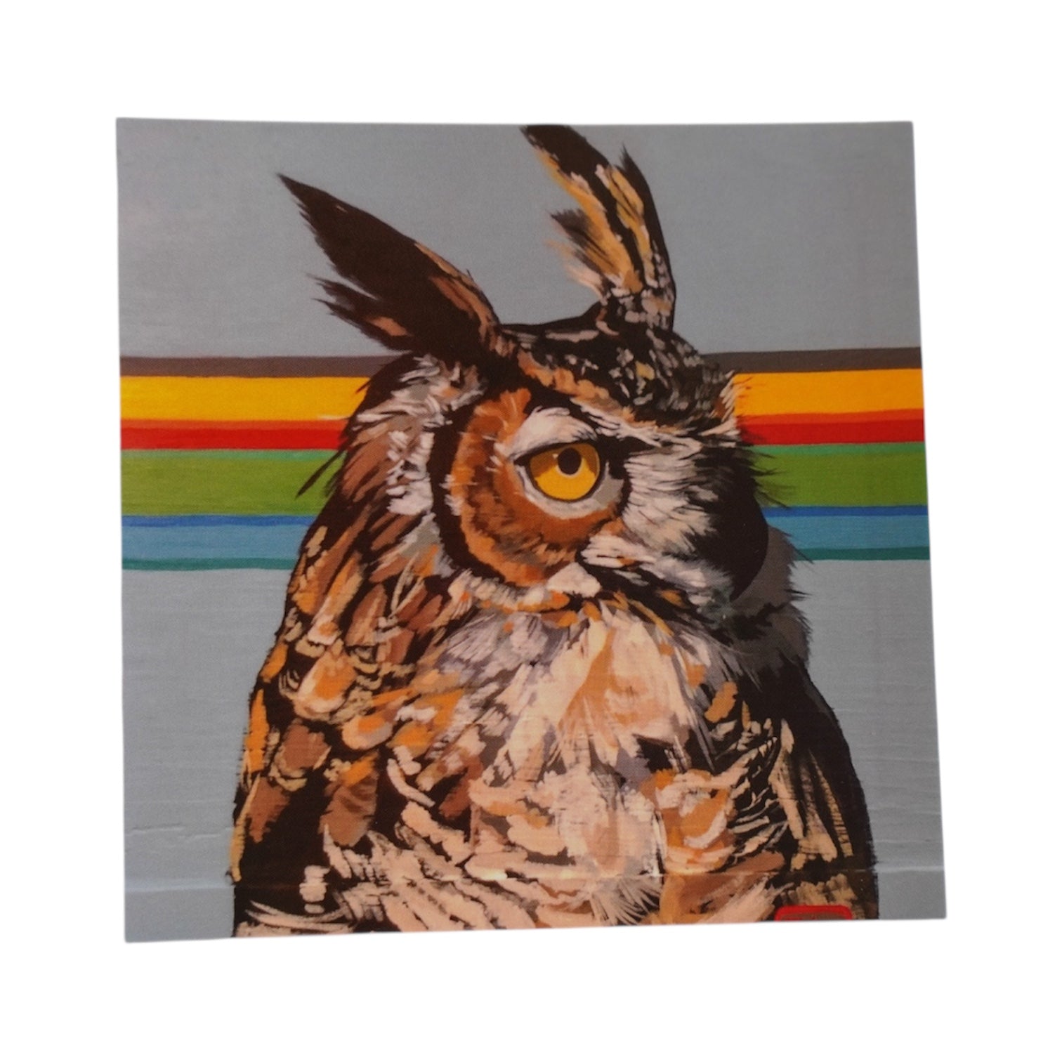 Stripped Gaia Owl Mini Print / Card postcards Flyn Costello