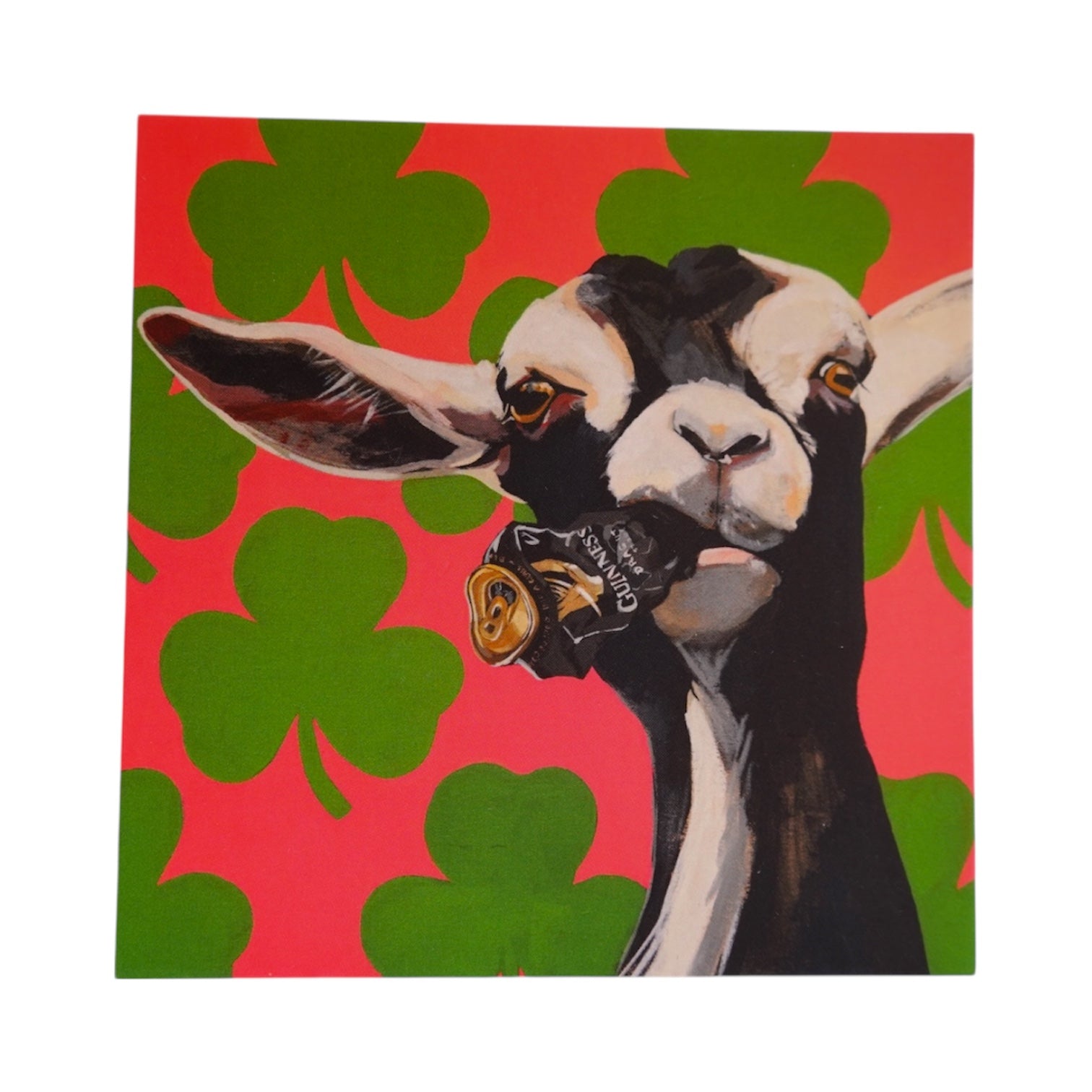 Can Crusher Goat Card postcards Flyn Costello