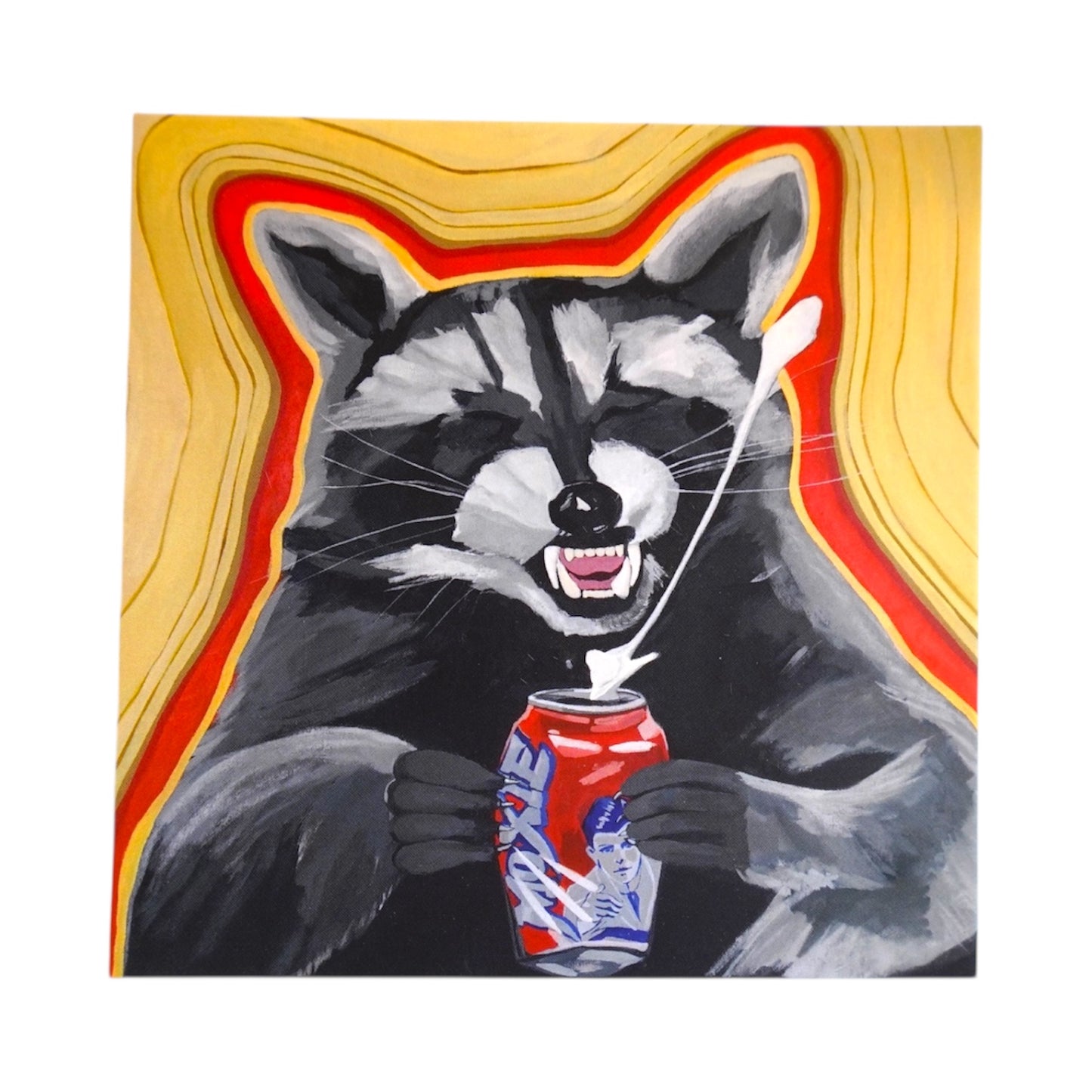 Camp Crasher Raccoon Mini Print Card postcards FlynHats