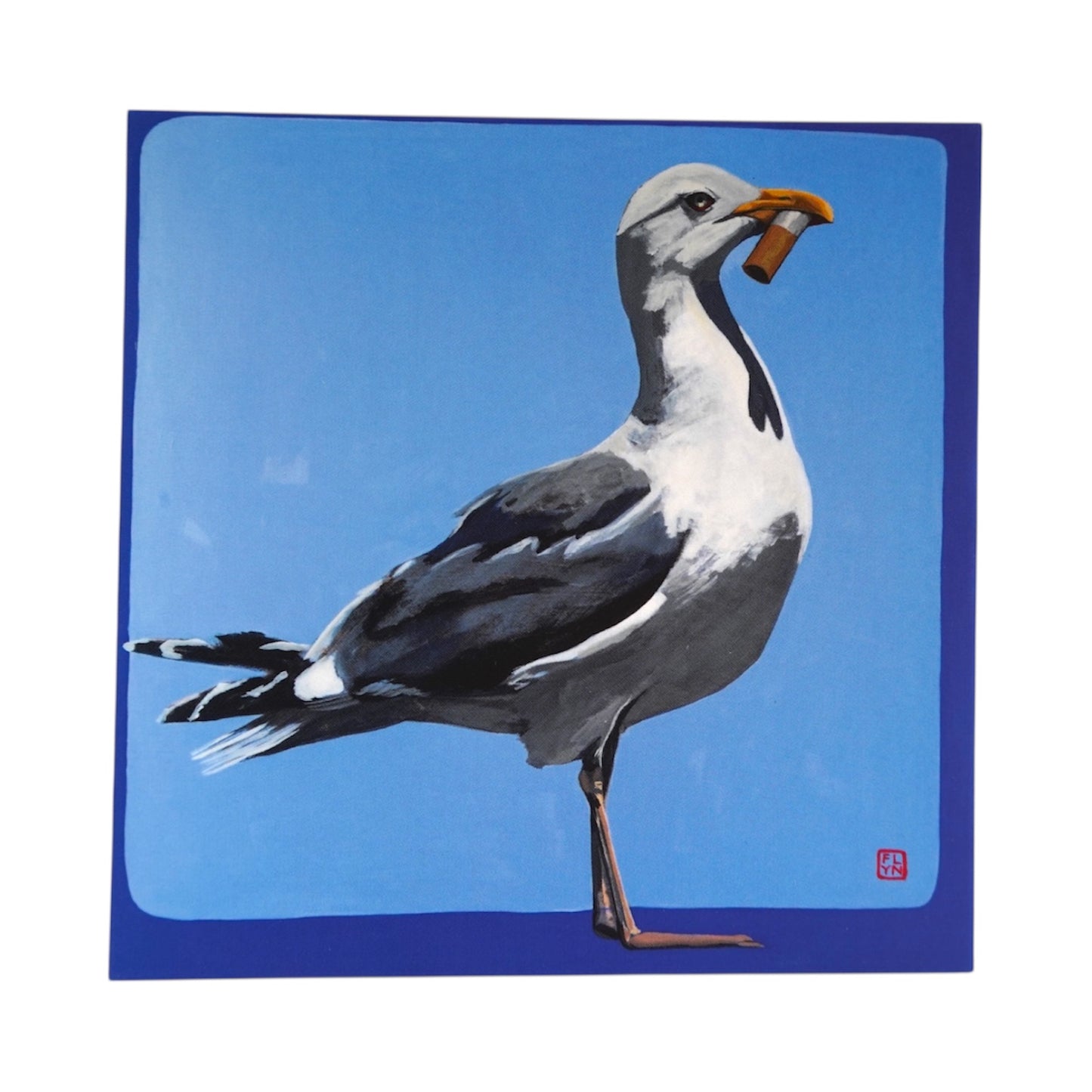 Blue Seagull Mini Print Card postcards Flyn Costello