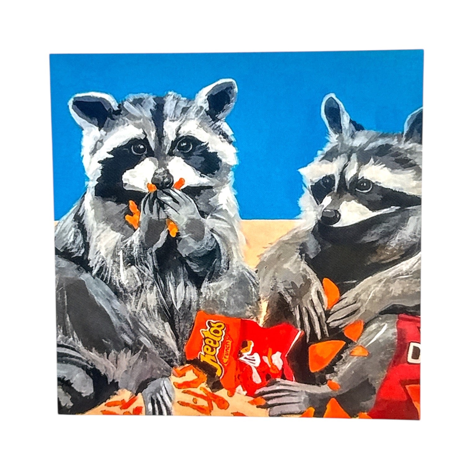 Junk Food Bandits Raccoon Mini Print / Card postcards Flyn Costello