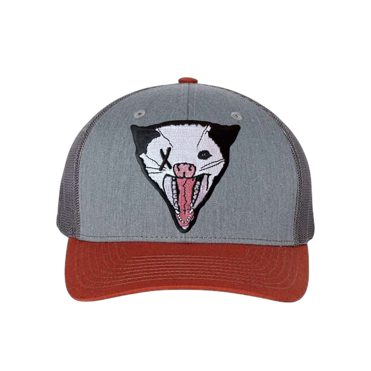Not Dead Yet Opossum Trucker Hat Hats Flyn Hats Grey/Terracotta Large