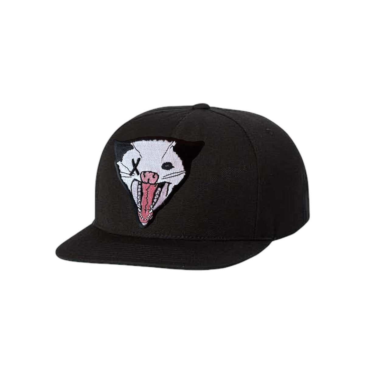 Not Dead Yet Opossum Flat Brim Hat - Black
