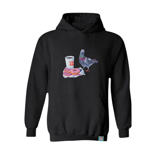 Pigeons Run on Donuts Adult Sweatshirt Hoodie FlynHats