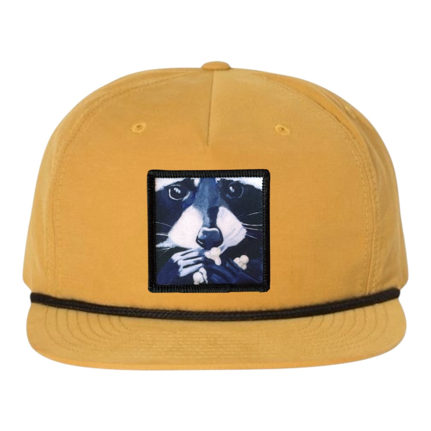 Raccoon Pop Rope Cap Hats FlynHats Biscuit/Black