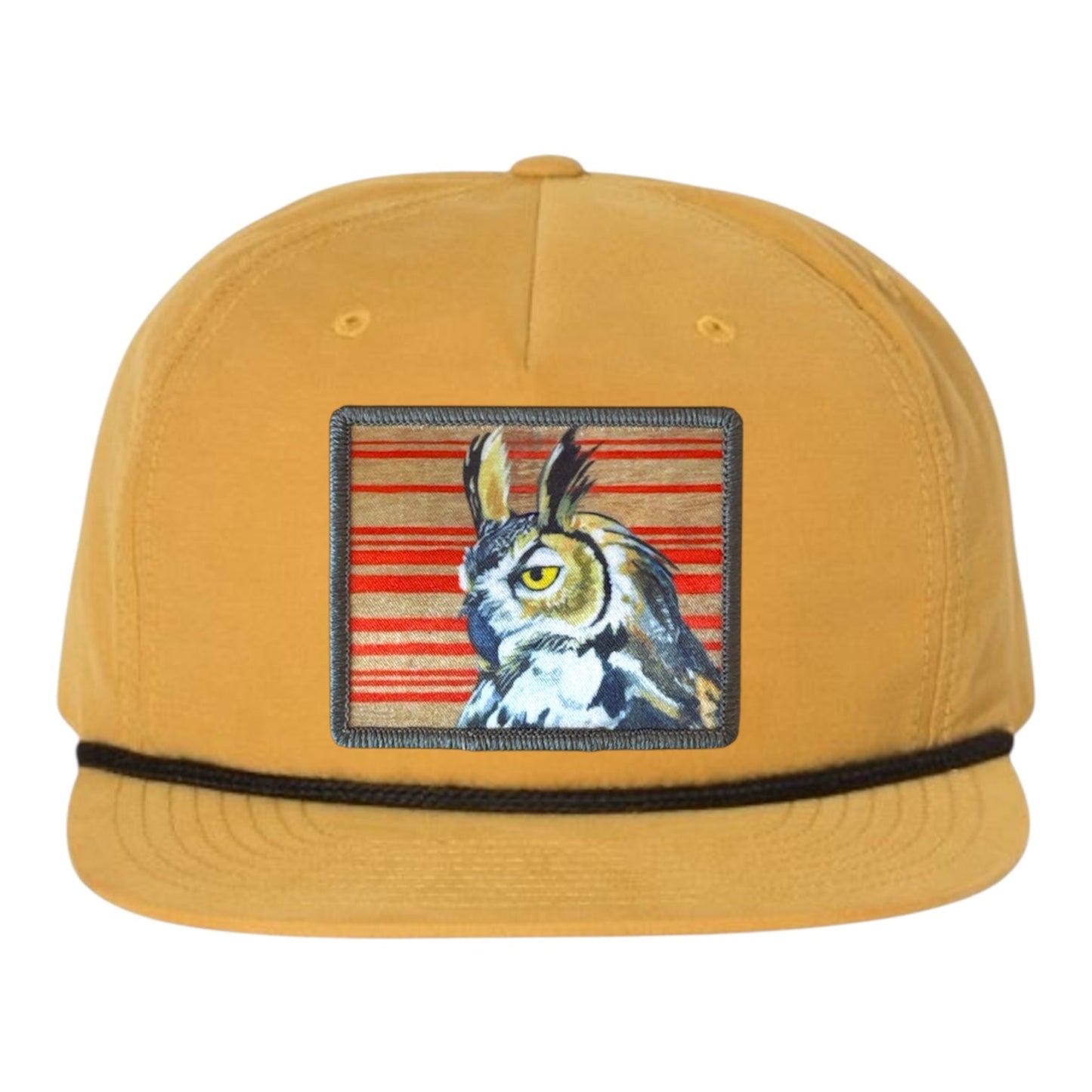 Red Gaia Rope Cap Hats FlynHats Biscuit/Black