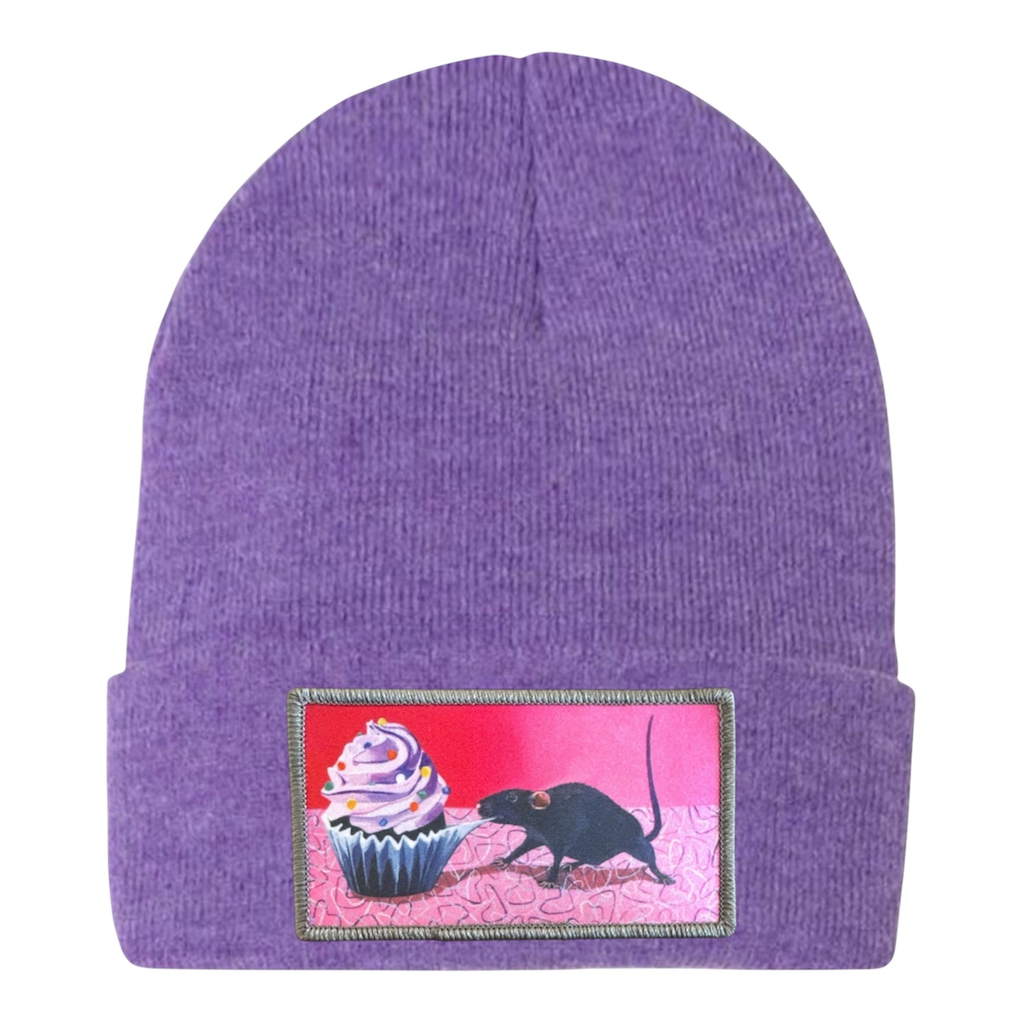 Rats Got My Cake Beanie Hats FlynHats Heather Purple