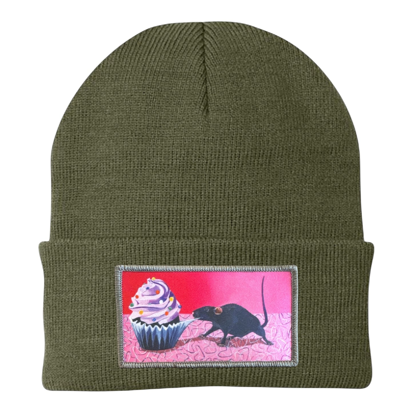 Rats Got My Cake Beanie Hats FlynHats Olive
