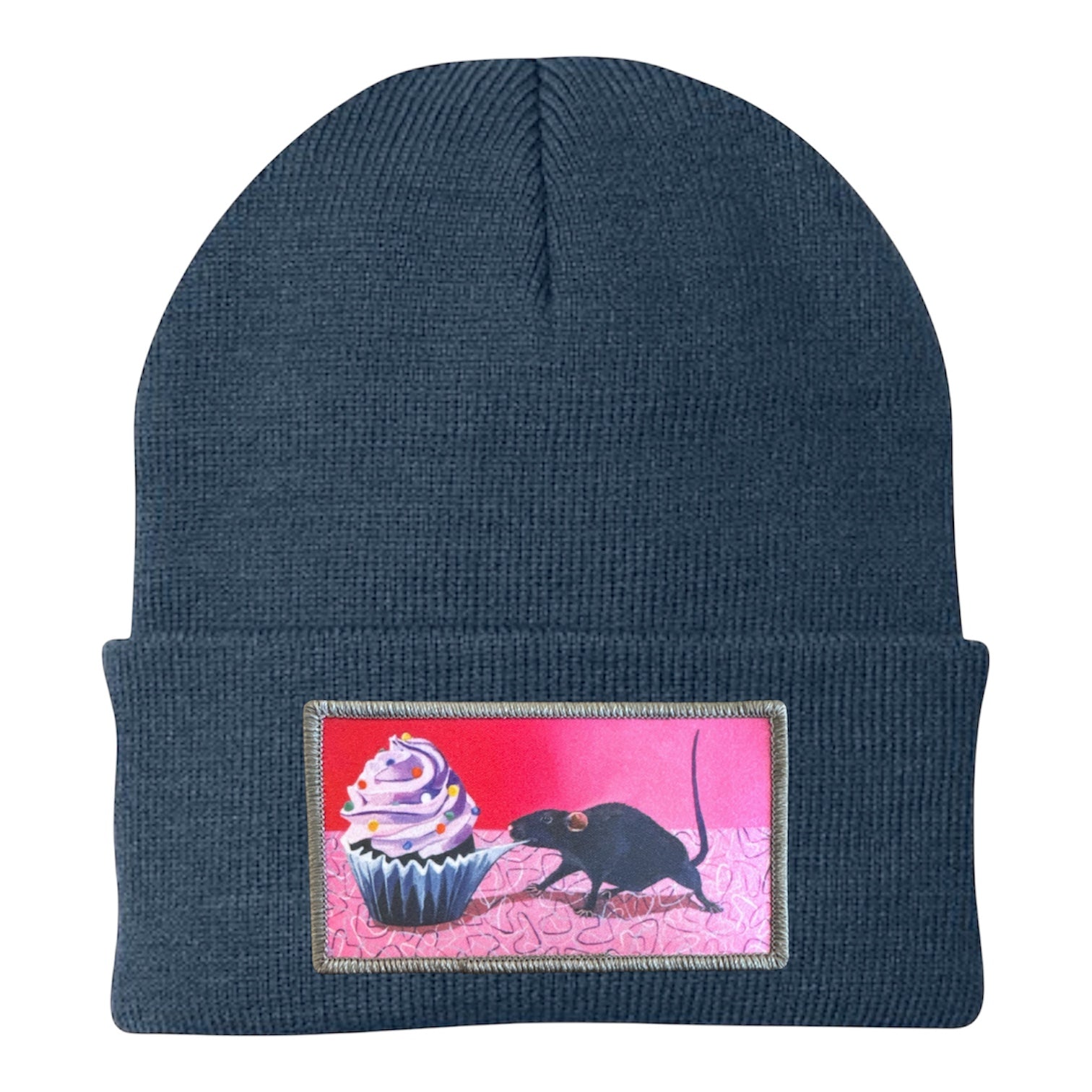 Rats Got My Cake Beanie Hats FlynHats Dusty Blue