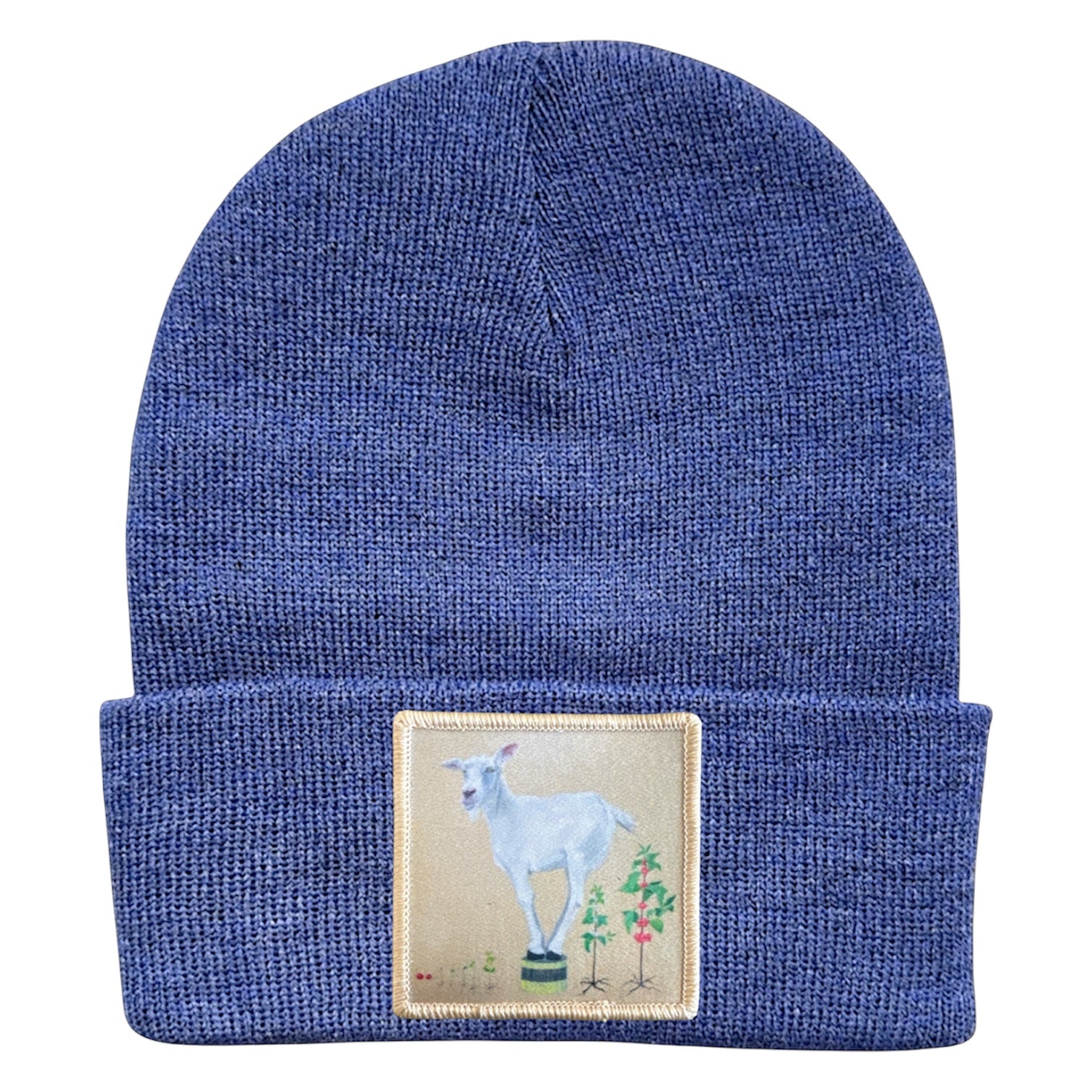 The Discoverer Goat Beanie Hats Flyn Costello Heather Blue
