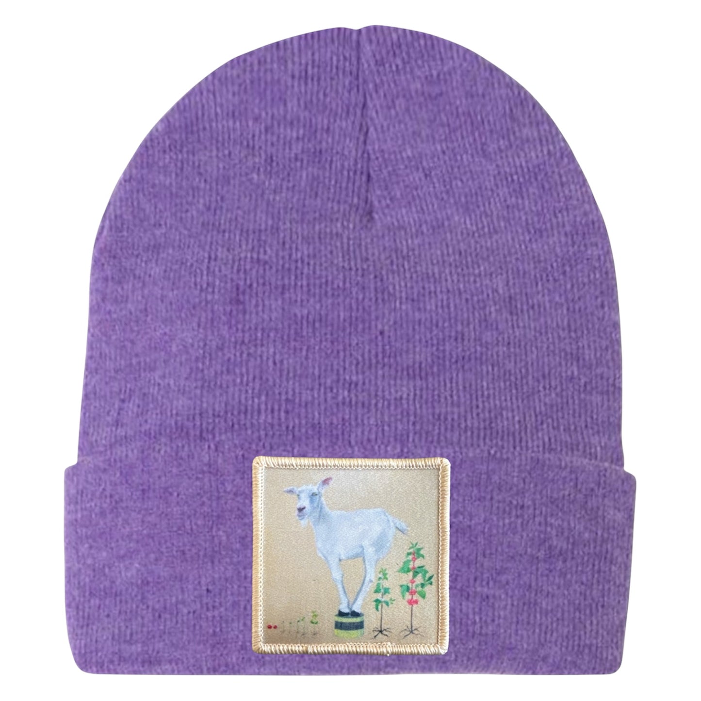 The Discoverer Goat Beanie Hats Flyn Costello Heather Purple