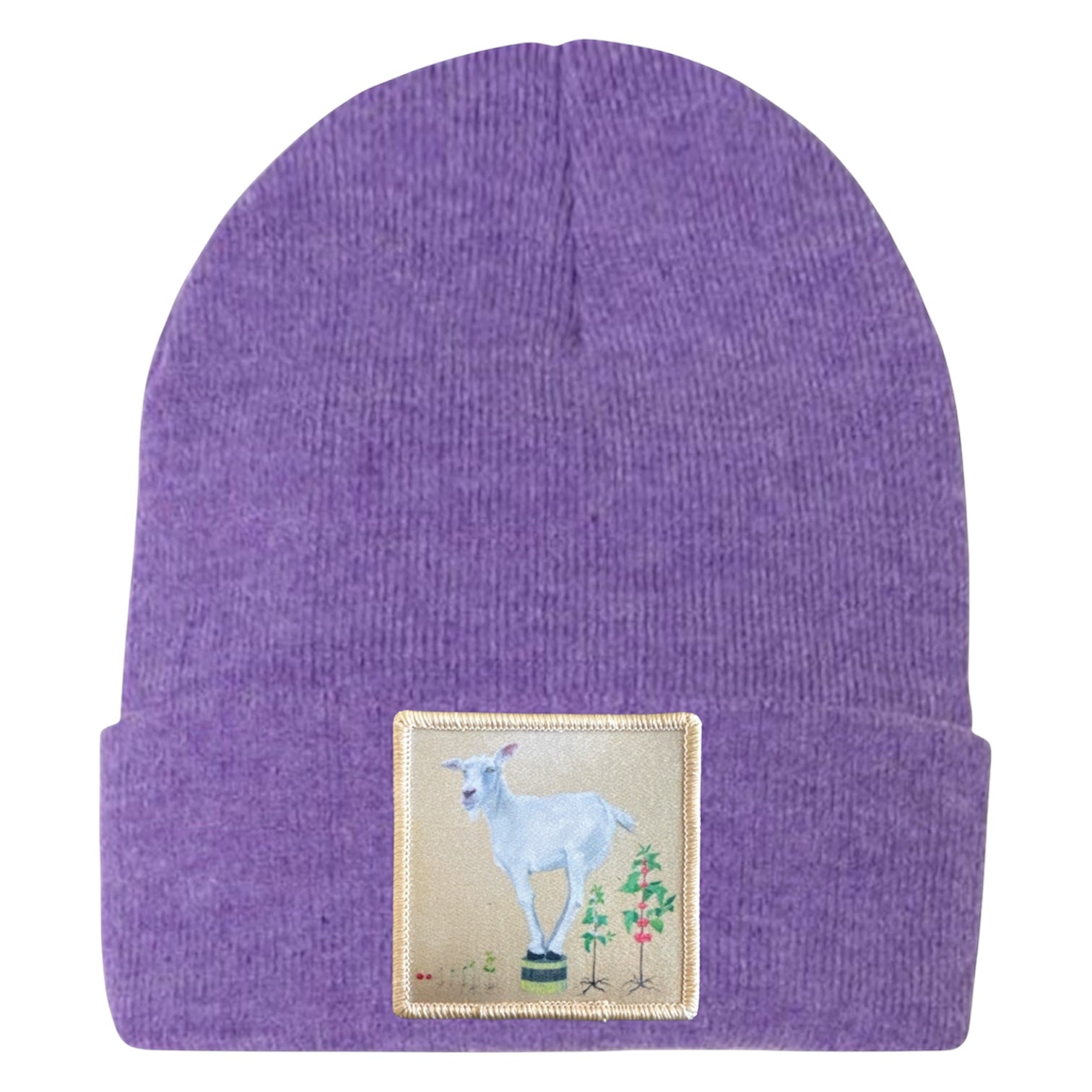 The Discoverer Goat Beanie Hats Flyn Costello Heather Purple