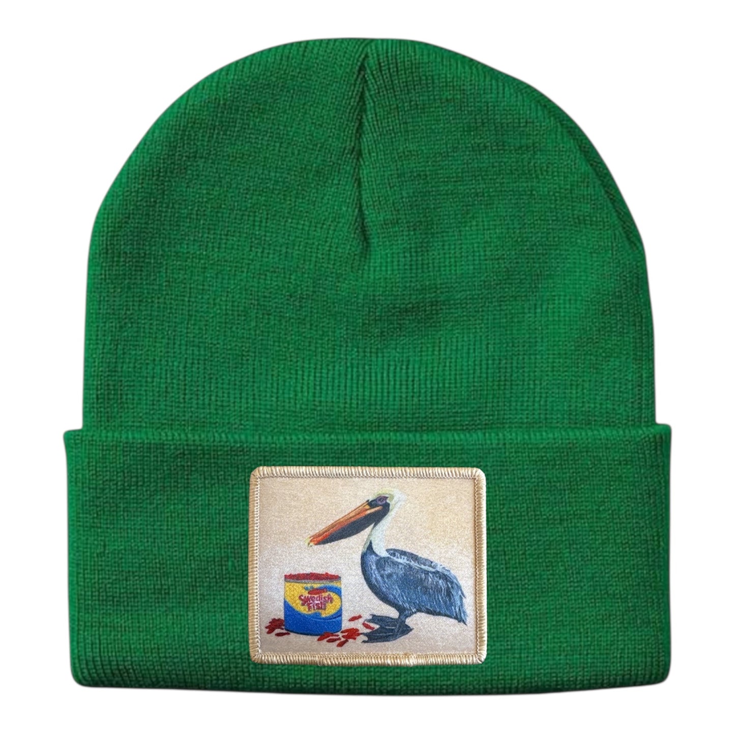 Gone Fishin' Pelican Beanie Hats Flyn_Costello_Art Kelley Green