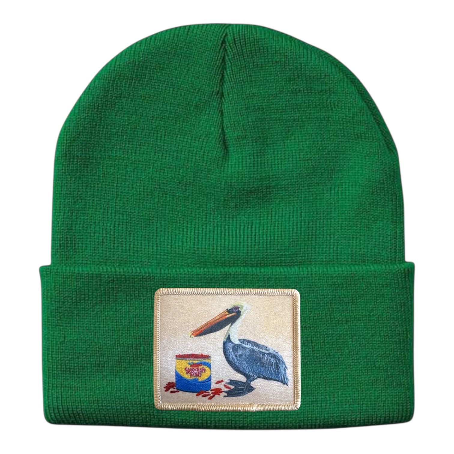 Gone Fishin' Pelican Beanie Hats Flyn_Costello_Art Kelley Green