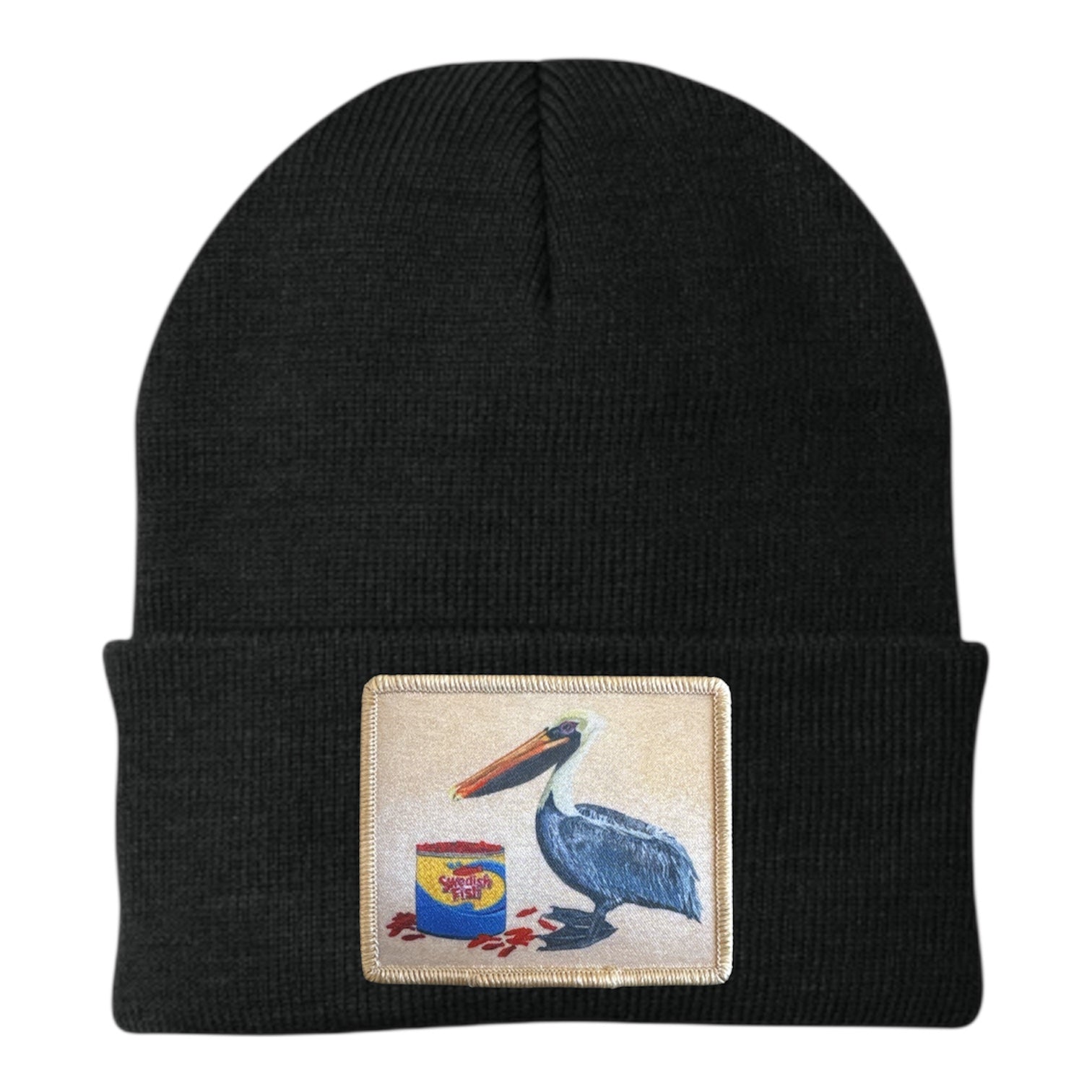 Gone Fishin' Pelican Beanie Hats Flyn_Costello_Art Black