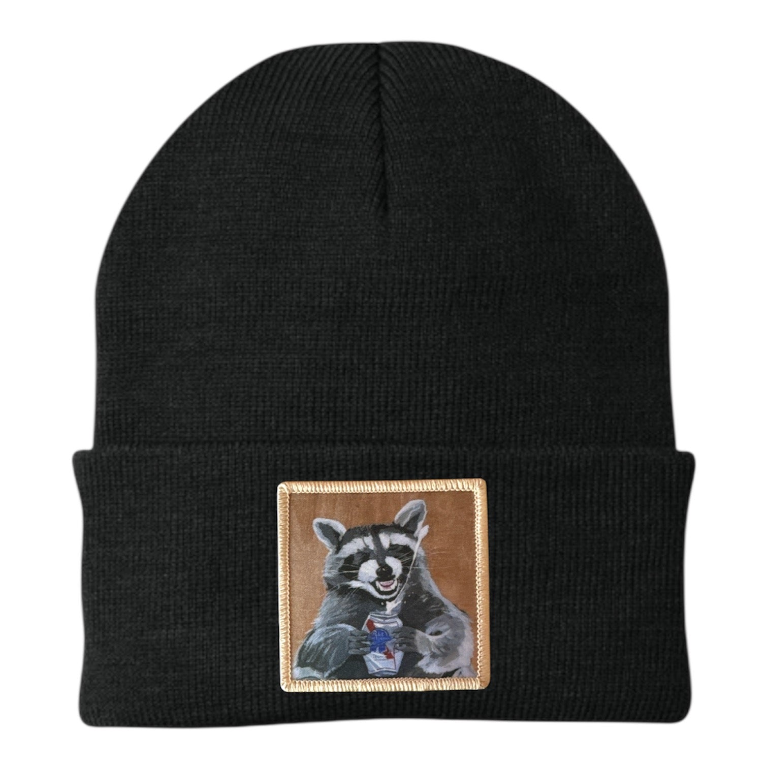 BEER BANDIT Raccoon Beanie Hats Flyn Costello Black