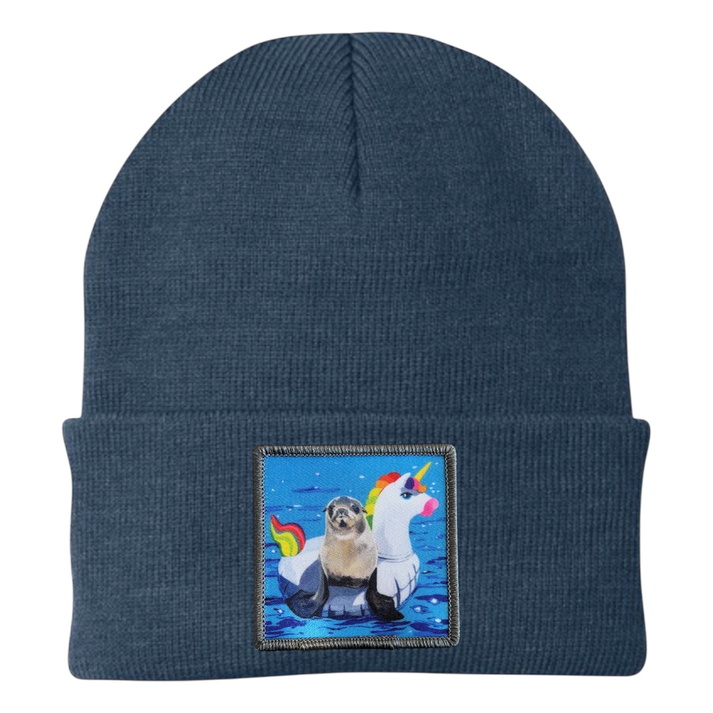 Unicorn Drifter Sea Lion Beanie Hats Flyn Costello Dusty Blue