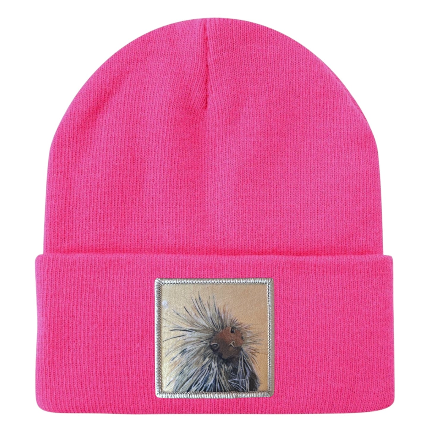 I don't mean to Burst your Bubble! Porcupine Beanie Hats Flyn Costello Neon Pink