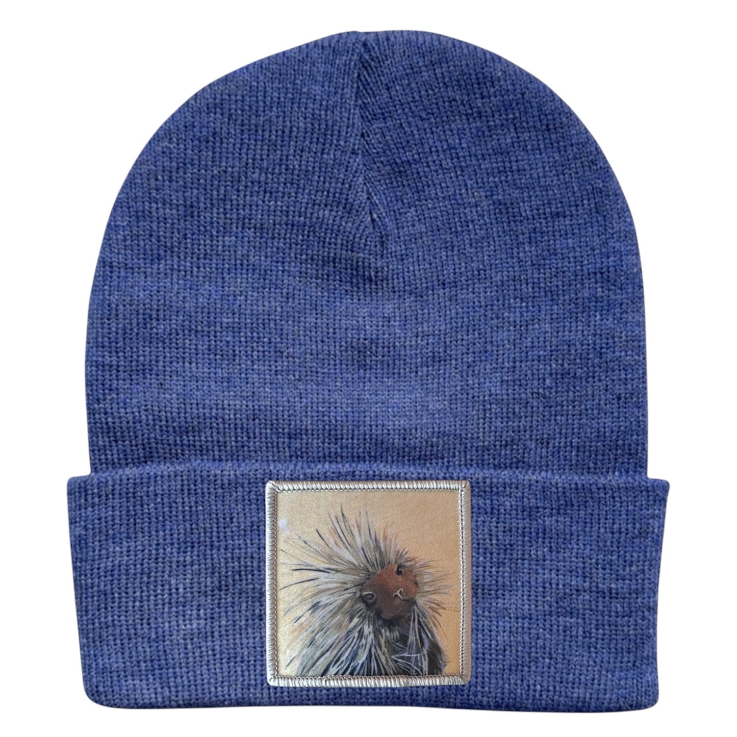 I don't mean to Burst your Bubble! Porcupine Beanie Hats Flyn Costello Heather Blue