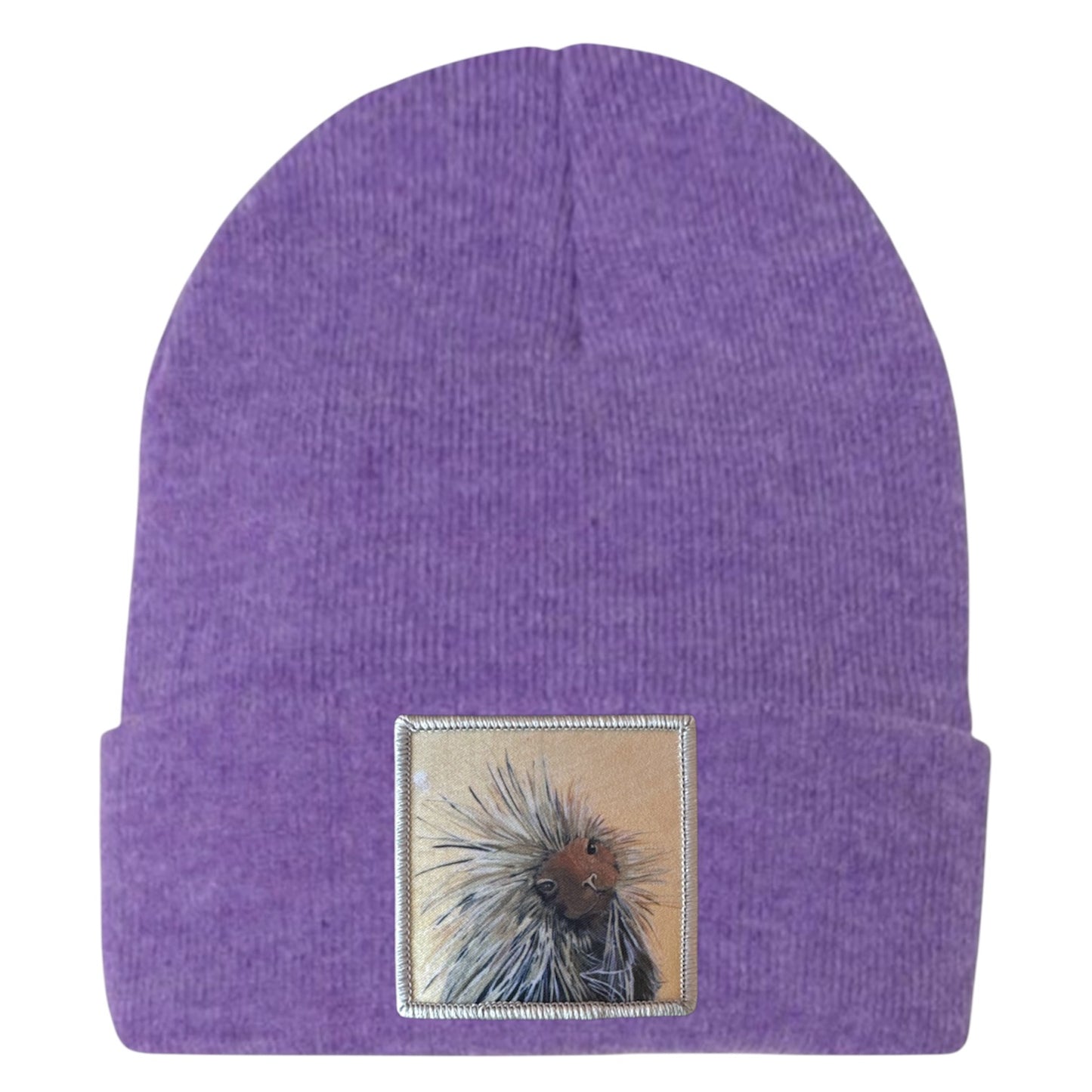 I don't mean to Burst your Bubble! Porcupine Beanie Hats Flyn Costello Heather Purple