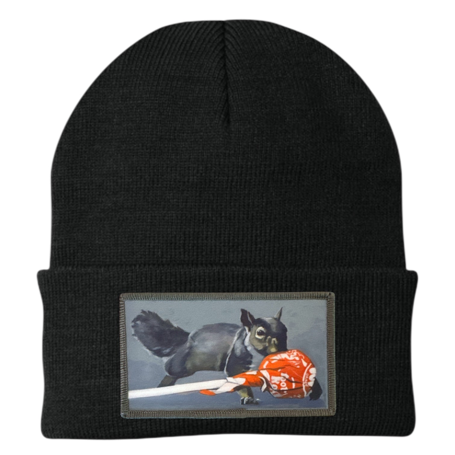 Secret Stash Squirrel Beanie Hats Flyn Costello Black
