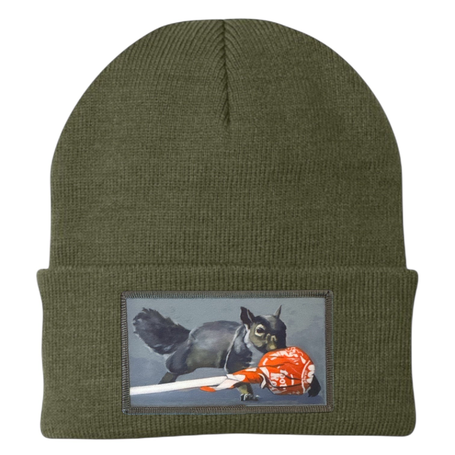Secret Stash Squirrel Beanie Hats Flyn Costello Olive
