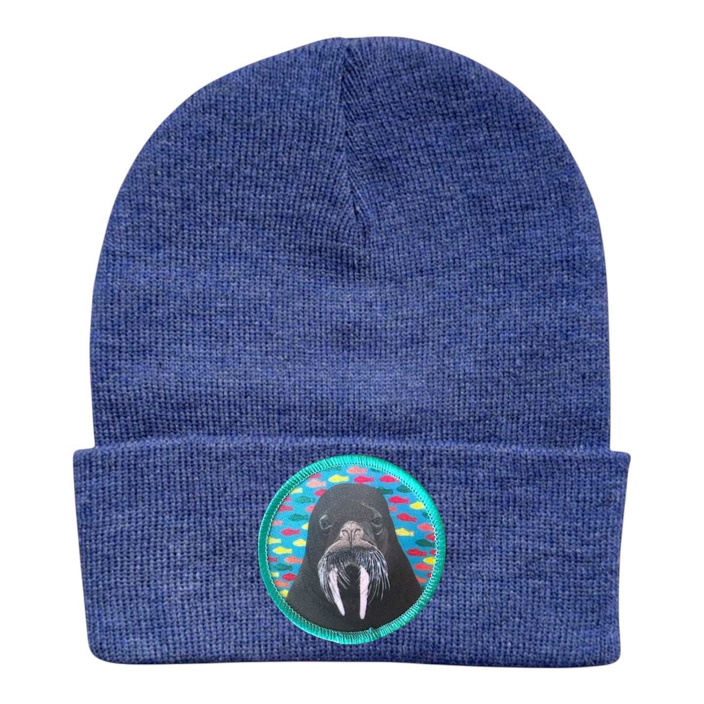 Walrus Dreams Beanie Hats Flyn Costello Heather Blue