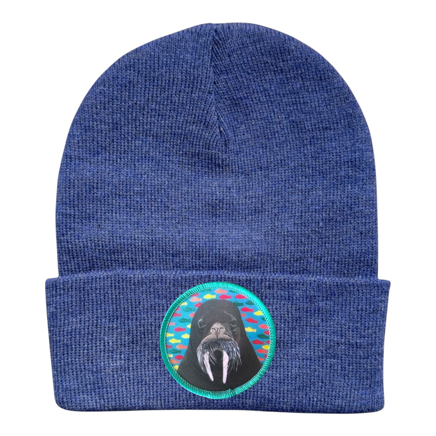 Walrus Dreams Beanie Hats Flyn Costello Heather Blue