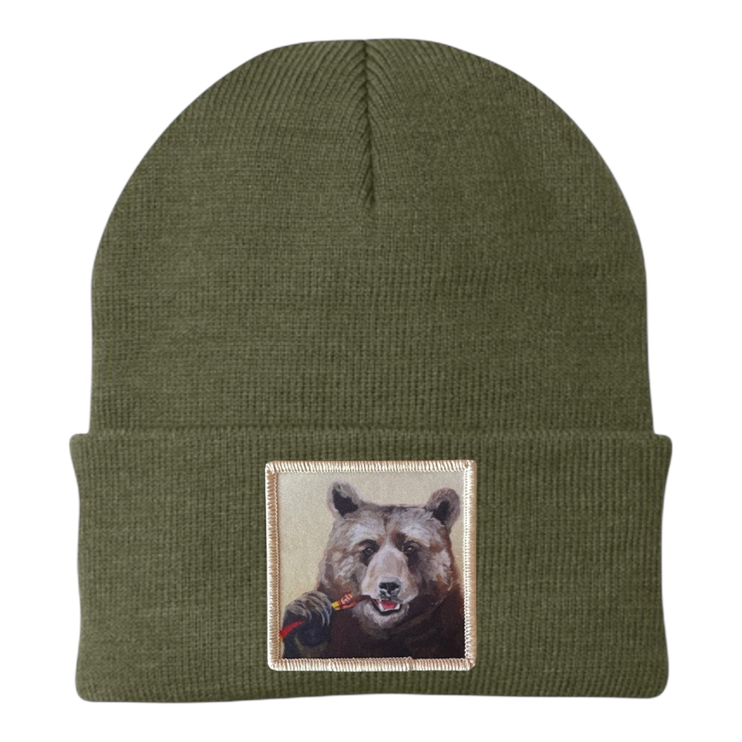 Slim Jimmy Bear Beanie Hats Flyn Costello Olive