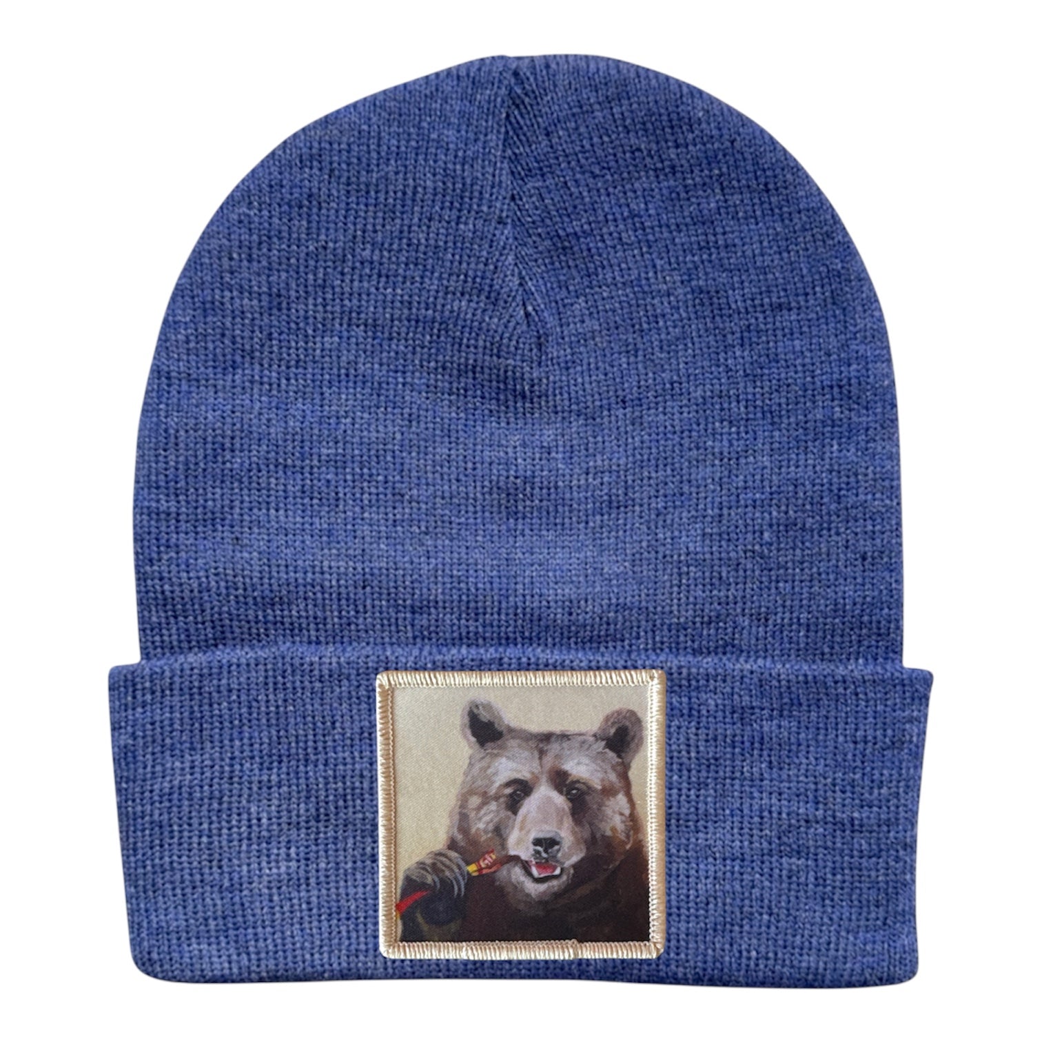 Slim Jimmy Bear Beanie Hats Flyn Costello Heather Blue