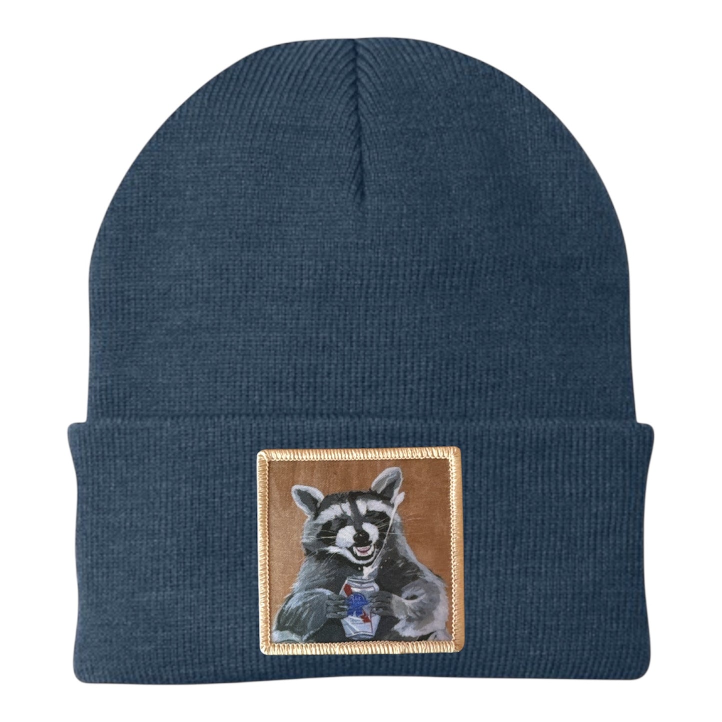 BEER BANDIT Raccoon Beanie Hats Flyn Costello Dusty Blue