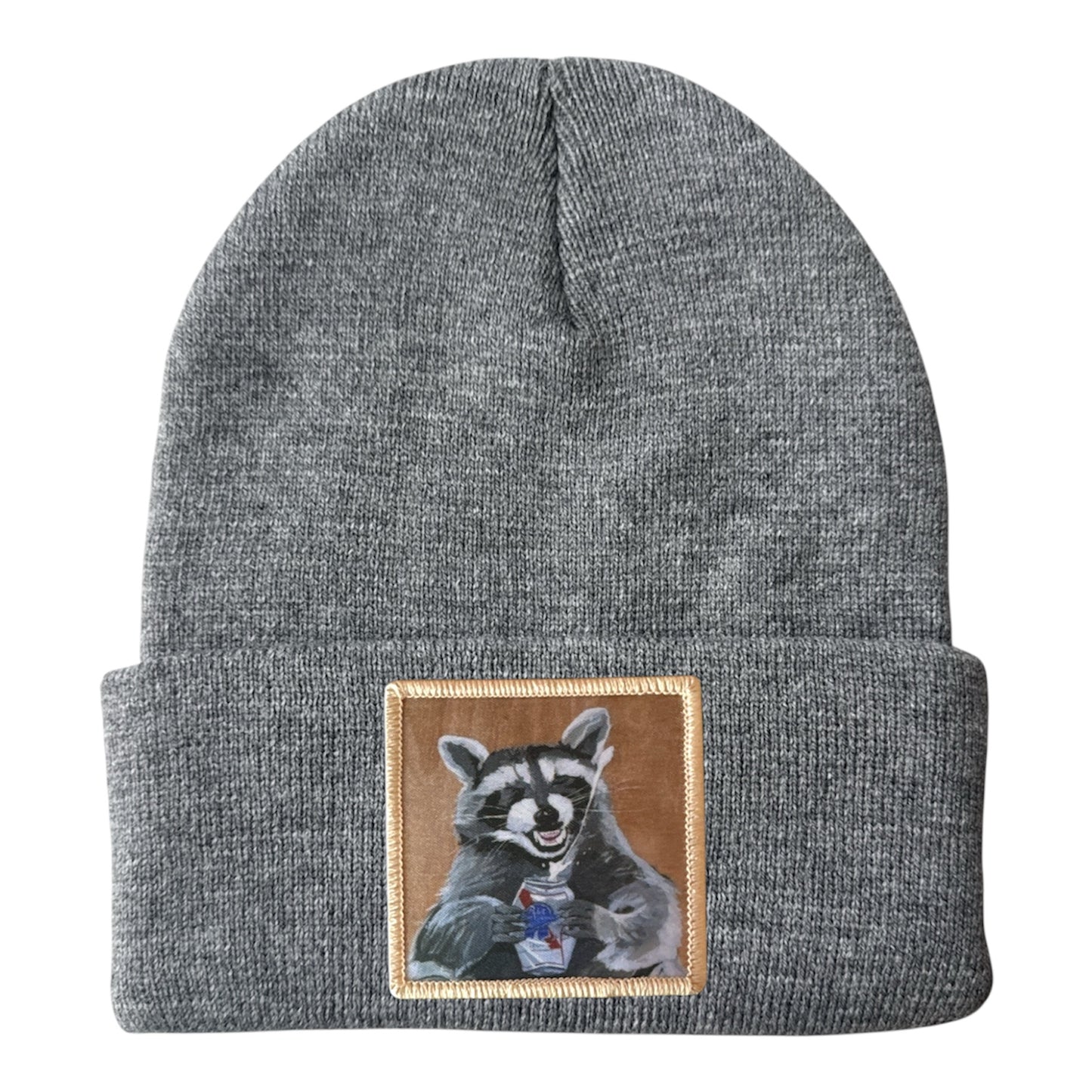 BEER BANDIT Raccoon Beanie Hats Flyn Costello Grey