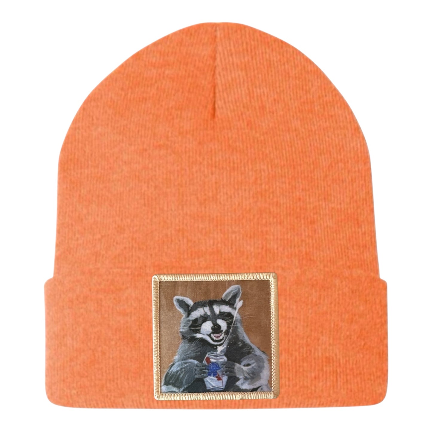 BEER BANDIT Raccoon Beanie Hats Flyn Costello Heather Orange