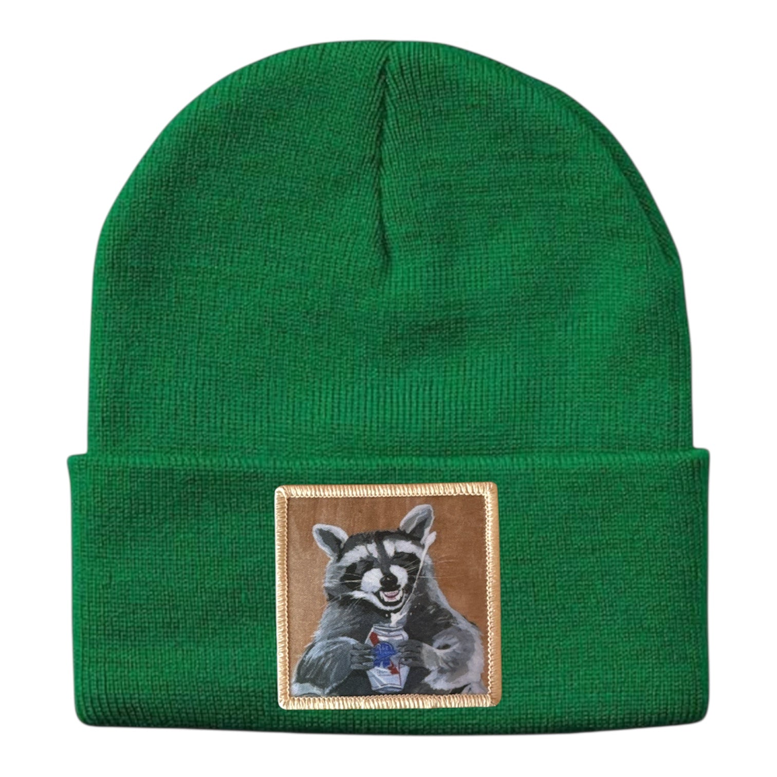 BEER BANDIT Raccoon Beanie Hats Flyn Costello Kelley Green